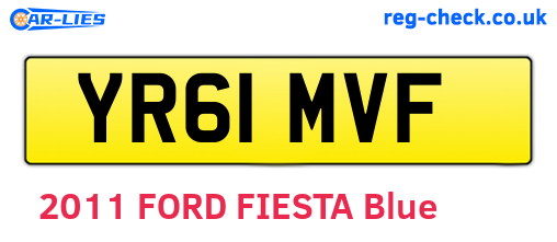 YR61MVF are the vehicle registration plates.
