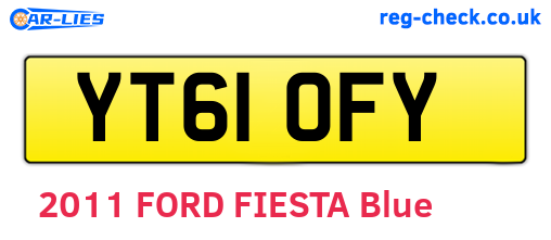YT61OFY are the vehicle registration plates.