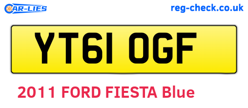 YT61OGF are the vehicle registration plates.