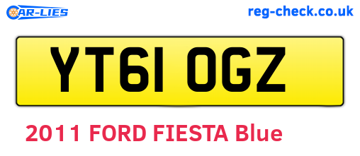 YT61OGZ are the vehicle registration plates.