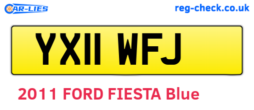 YX11WFJ are the vehicle registration plates.