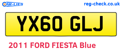YX60GLJ are the vehicle registration plates.