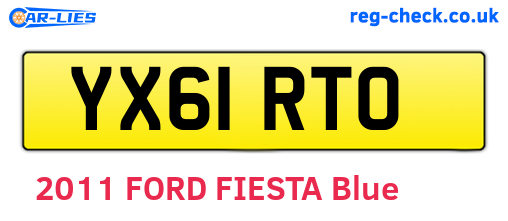YX61RTO are the vehicle registration plates.