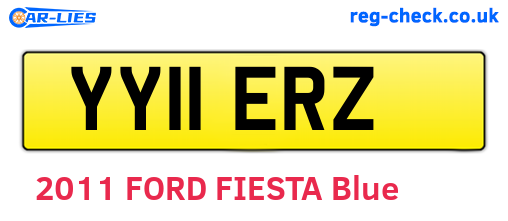 YY11ERZ are the vehicle registration plates.