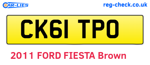 CK61TPO are the vehicle registration plates.