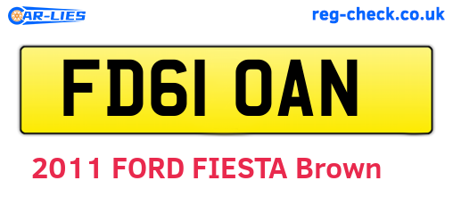 FD61OAN are the vehicle registration plates.