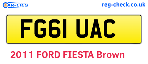 FG61UAC are the vehicle registration plates.