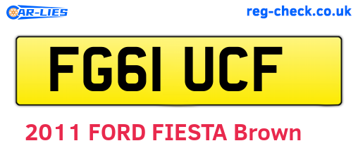 FG61UCF are the vehicle registration plates.