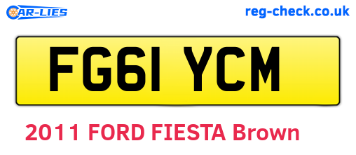 FG61YCM are the vehicle registration plates.