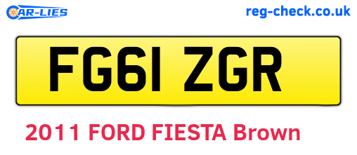 FG61ZGR are the vehicle registration plates.