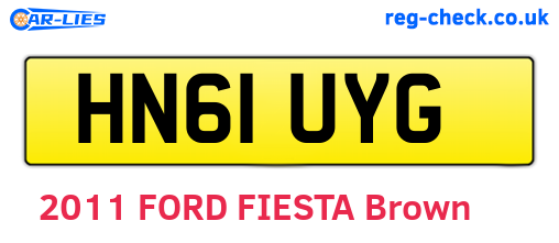 HN61UYG are the vehicle registration plates.