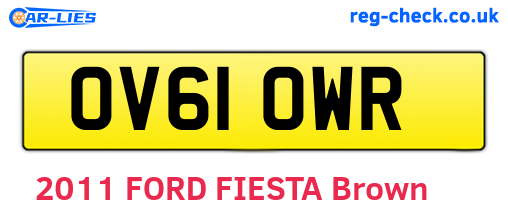 OV61OWR are the vehicle registration plates.