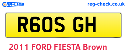R60SGH are the vehicle registration plates.