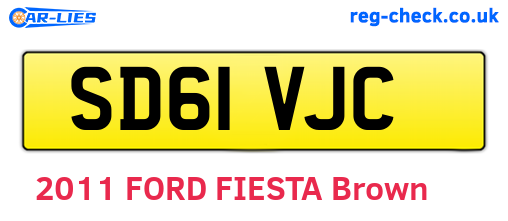 SD61VJC are the vehicle registration plates.