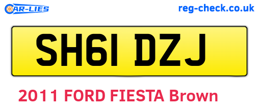 SH61DZJ are the vehicle registration plates.
