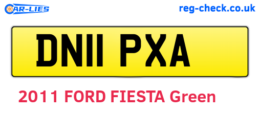 DN11PXA are the vehicle registration plates.