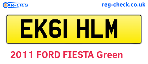 EK61HLM are the vehicle registration plates.