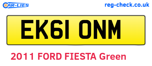 EK61ONM are the vehicle registration plates.