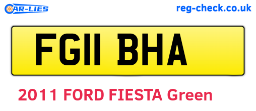 FG11BHA are the vehicle registration plates.