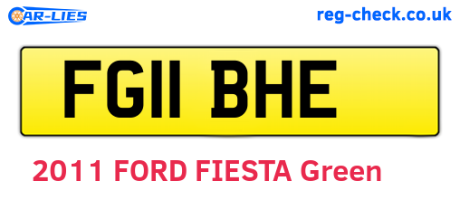 FG11BHE are the vehicle registration plates.