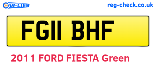 FG11BHF are the vehicle registration plates.