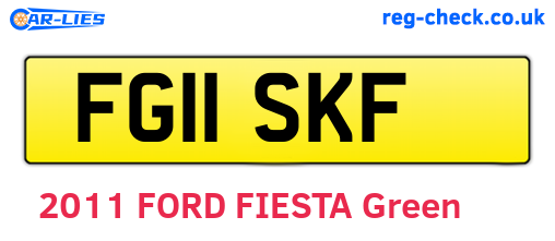 FG11SKF are the vehicle registration plates.