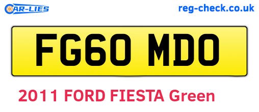 FG60MDO are the vehicle registration plates.