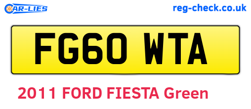 FG60WTA are the vehicle registration plates.