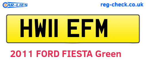 HW11EFM are the vehicle registration plates.