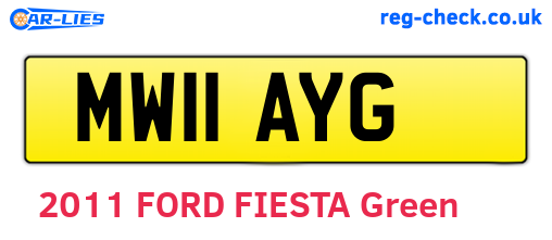 MW11AYG are the vehicle registration plates.