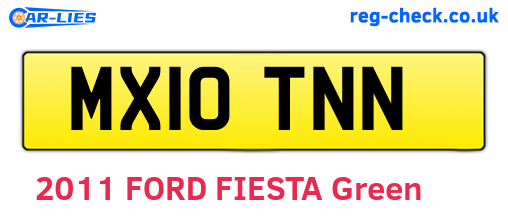 MX10TNN are the vehicle registration plates.