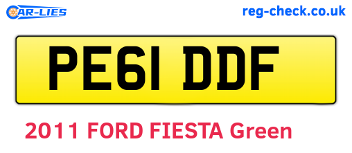 PE61DDF are the vehicle registration plates.