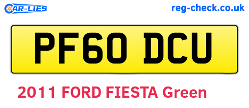 PF60DCU are the vehicle registration plates.
