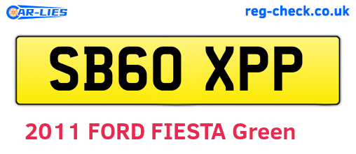 SB60XPP are the vehicle registration plates.