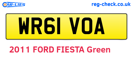 WR61VOA are the vehicle registration plates.