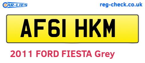 AF61HKM are the vehicle registration plates.