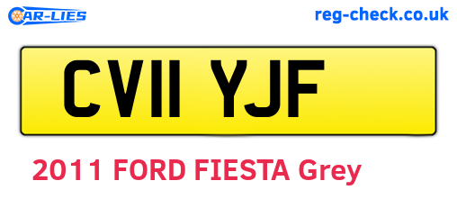 CV11YJF are the vehicle registration plates.