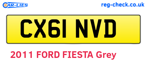 CX61NVD are the vehicle registration plates.