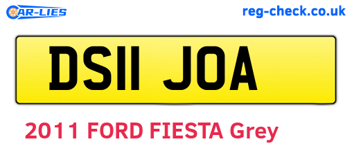 DS11JOA are the vehicle registration plates.
