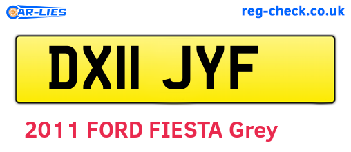 DX11JYF are the vehicle registration plates.