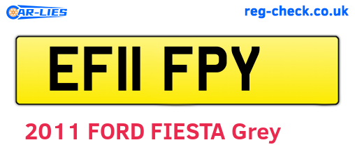 EF11FPY are the vehicle registration plates.