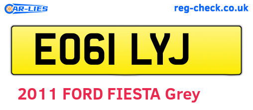 EO61LYJ are the vehicle registration plates.