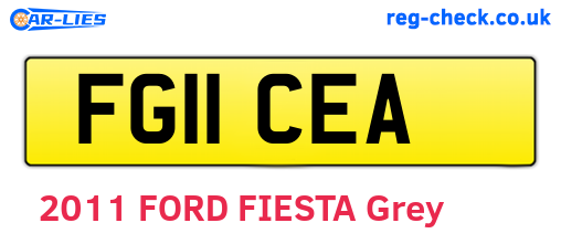 FG11CEA are the vehicle registration plates.