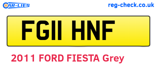 FG11HNF are the vehicle registration plates.