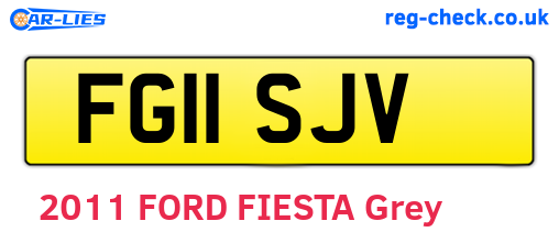FG11SJV are the vehicle registration plates.