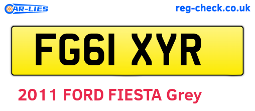 FG61XYR are the vehicle registration plates.