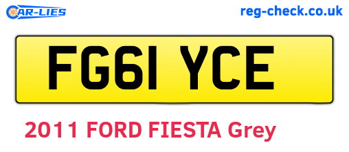 FG61YCE are the vehicle registration plates.
