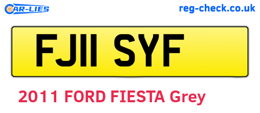 FJ11SYF are the vehicle registration plates.