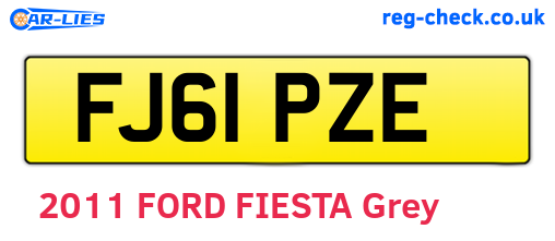 FJ61PZE are the vehicle registration plates.