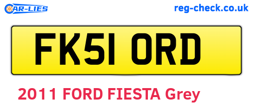 FK51ORD are the vehicle registration plates.